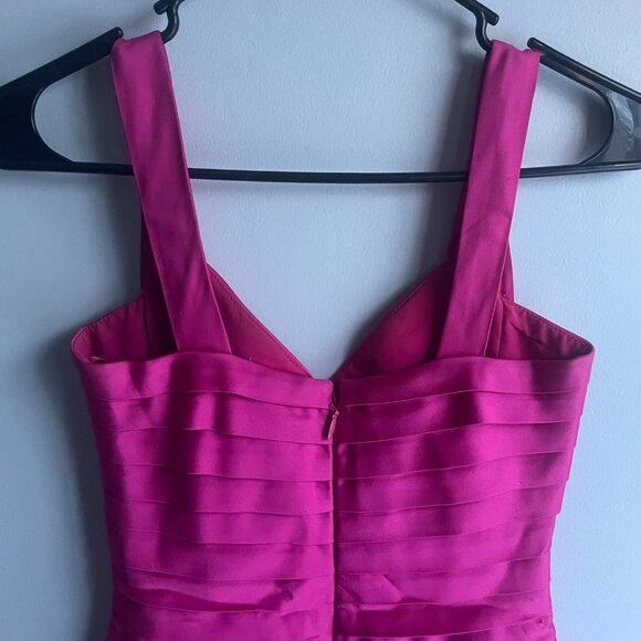 BCBGMAXAZRIA • Vintage Y2K Begonia Hot Pink Formal Bodycon Mini Dress | Size 0 - Picture 8 of 9